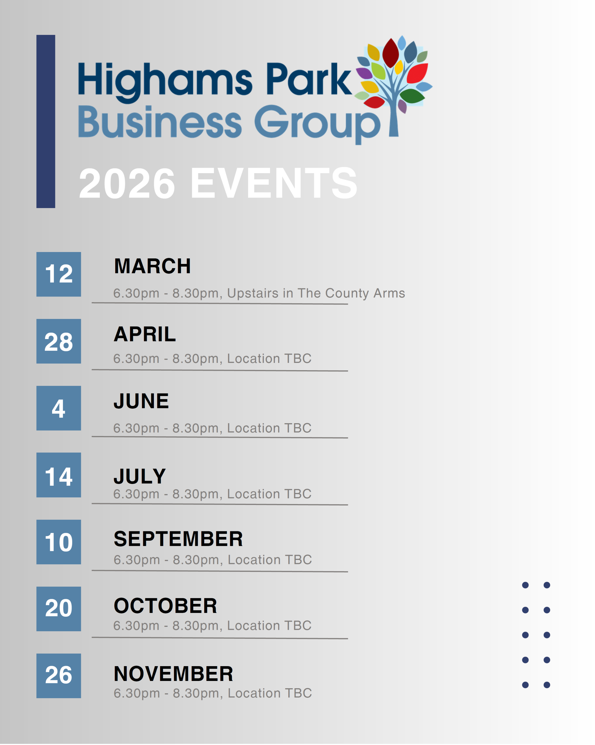 Business Group Event Dates 2026