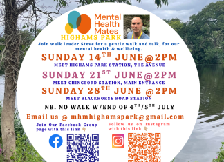 Upcoming walk dates with Mental Health Mates Highams Park
